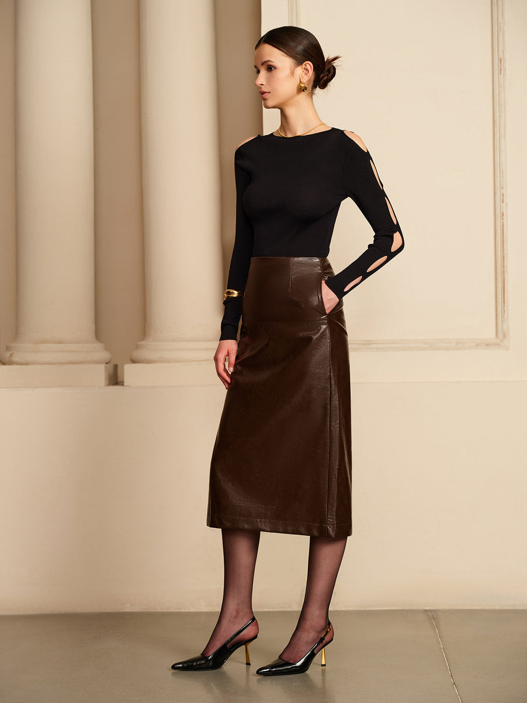 Drune | Strickbluse Cut-out Ärmel Elegante Passform