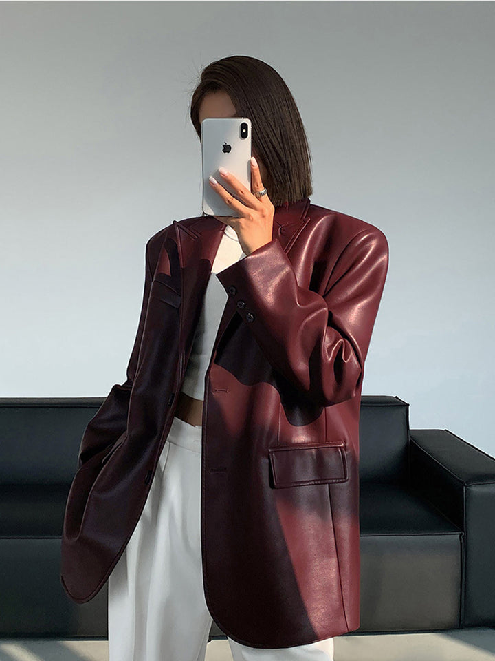 Drune | Lederlook Blazer für Damen