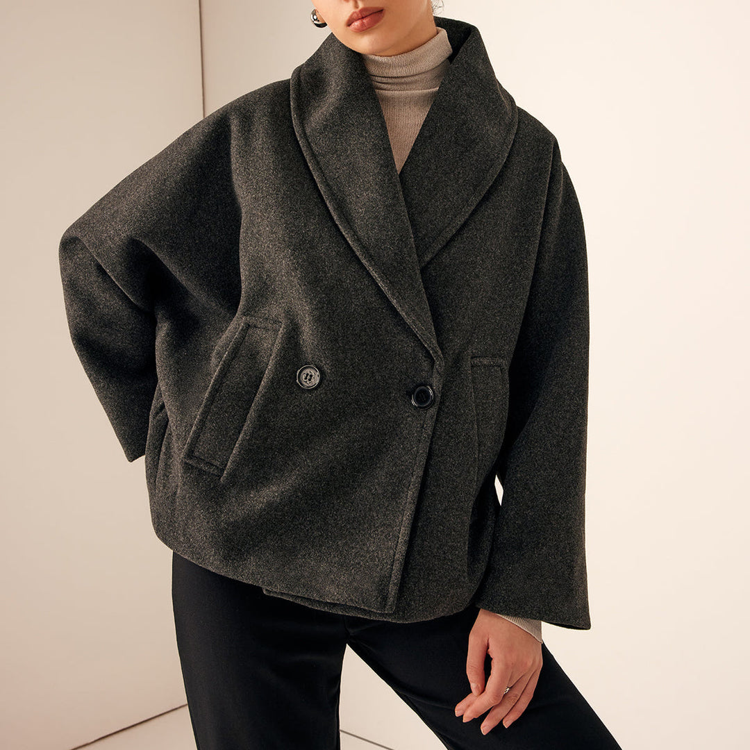 Drune | Damen Klassischer Tweed Mantel Kurzer Stil