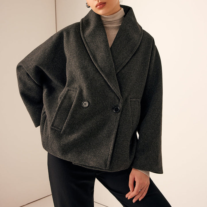 Drune | Damen Klassischer Tweed Mantel Kurzer Stil