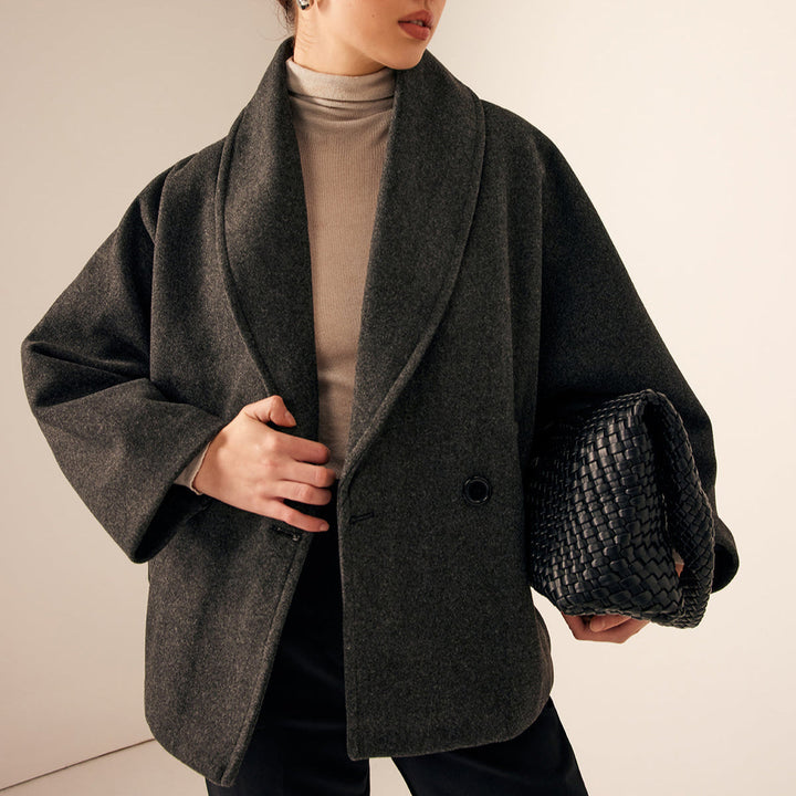 Drune | Damen Klassischer Tweed Mantel Kurzer Stil