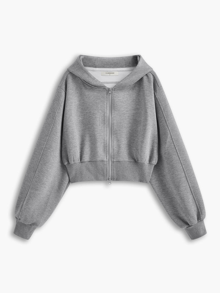 Drune | Langarm Zip Crop Hoodie