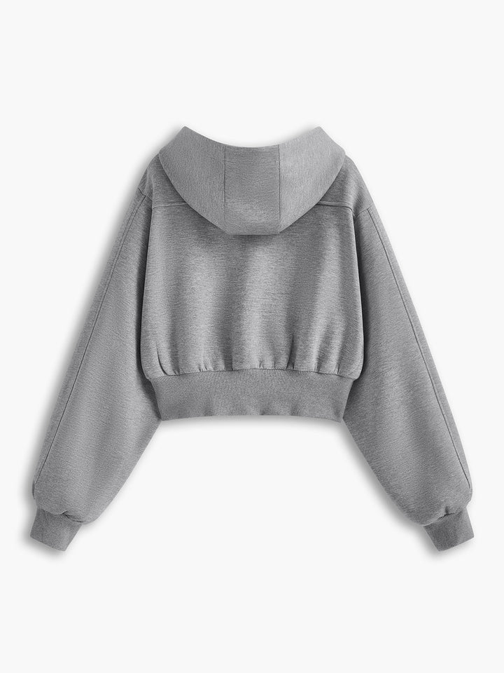 Drune | Langarm Zip Crop Hoodie