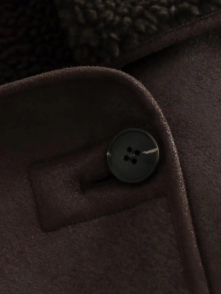 Drune | Revers Kunstleder Warme Jacke