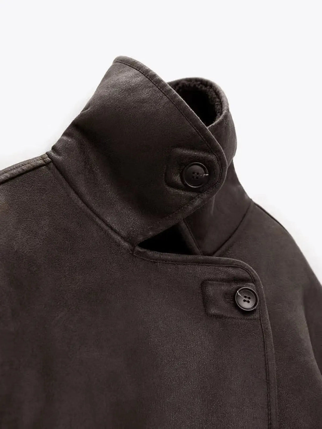 Drune | Revers Kunstleder Warme Jacke