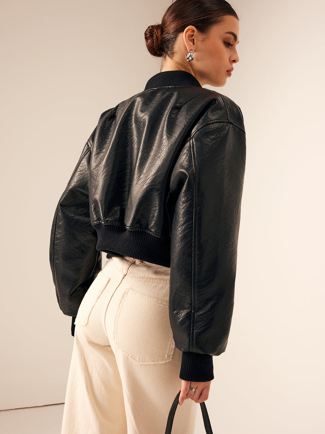 Drune | Taschen PU Leder Kurze Jacke
