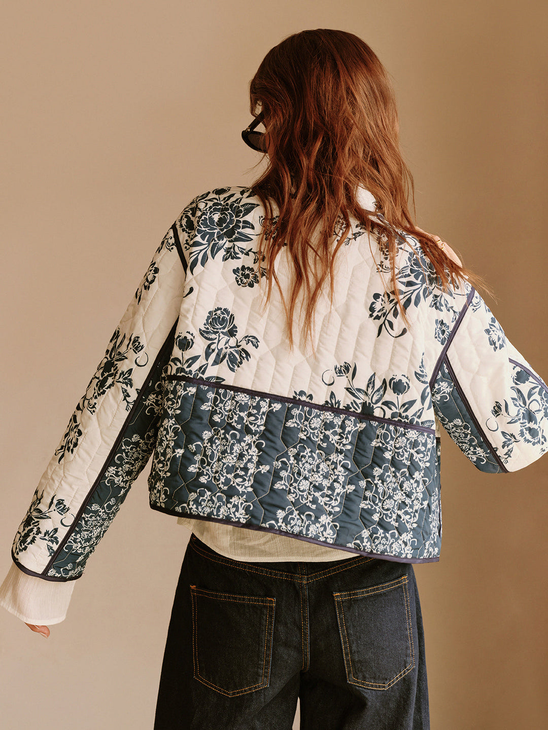 Drune | Boheme Gedruckte Reißverschluss Lockere Jacke Reguläre Passform Essential