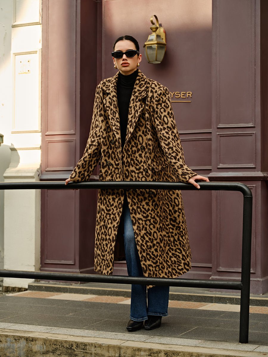 Drune | Print Kunstpelzmantel - Auffälliger Tierdruck - Mittellang - Winter Glam