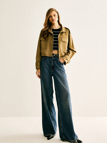 Drune | Cropped Utility Jacke Lässig, Modern & Vielseitig