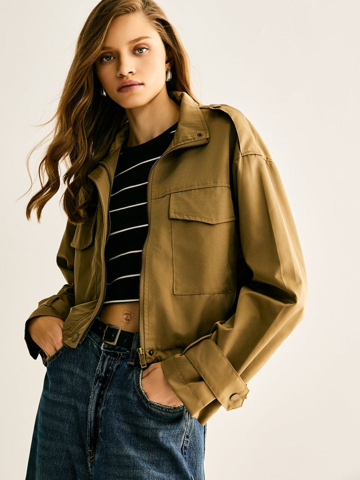 Drune | Cropped Utility Jacke Lässig, Modern & Vielseitig
