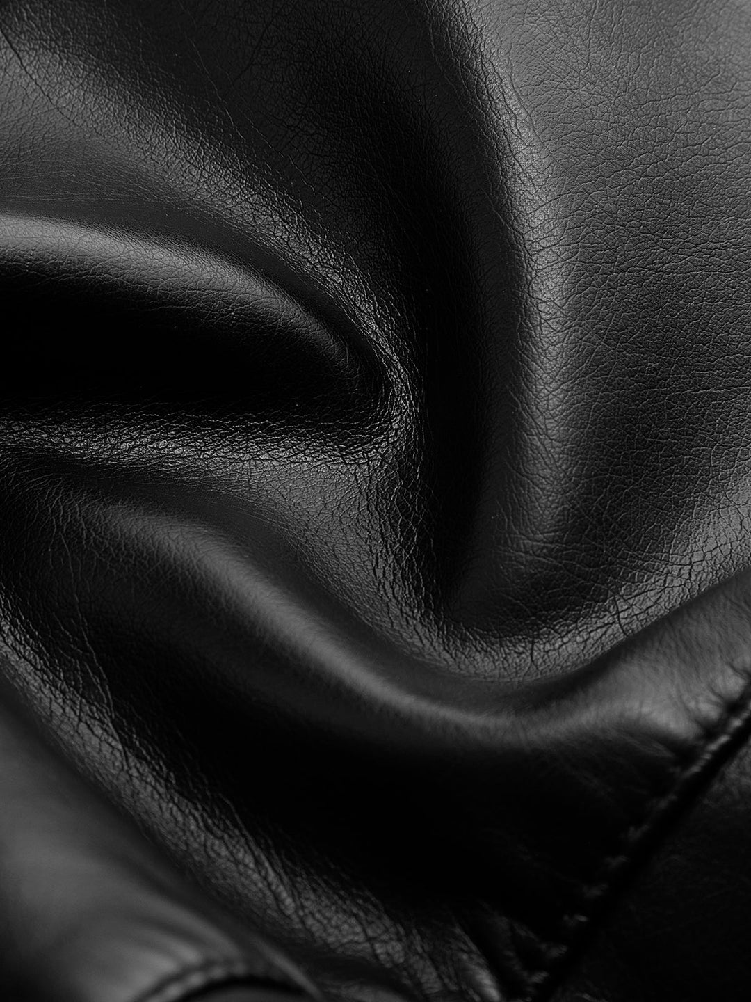 Drune | Nietenknopf PU Lederjacke