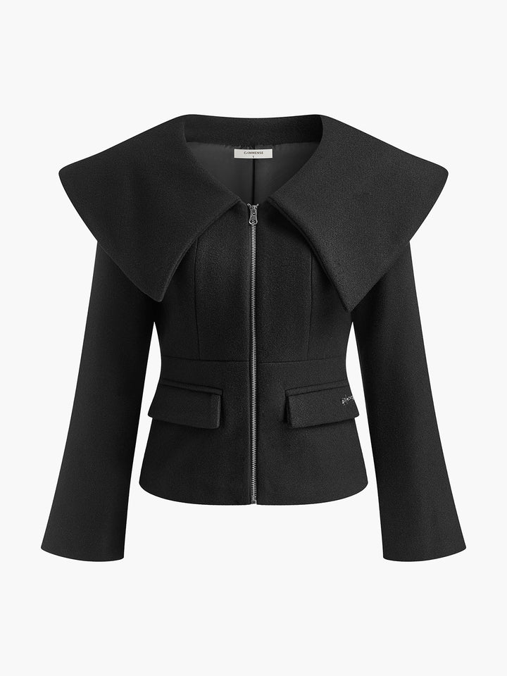 Drune | Kragen Slim Reißverschluss Jacke