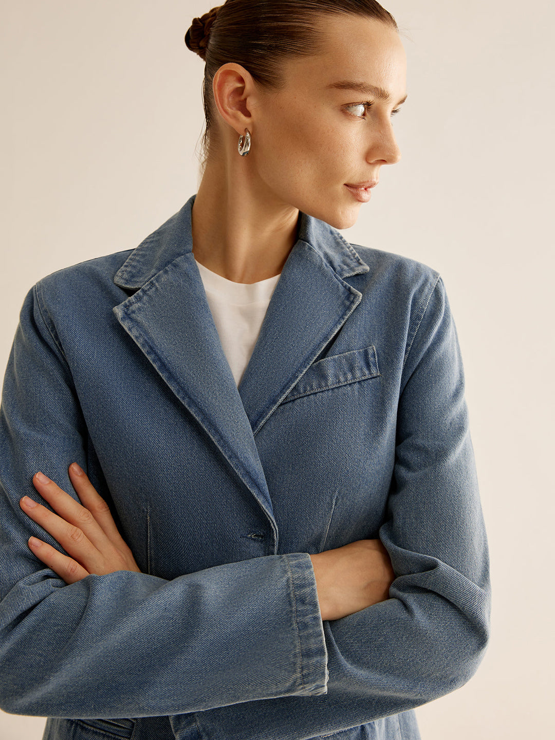 Drune | Denimjacke mit Knopfverschluss Klassischer Schnitt Lässig und Vielseitig