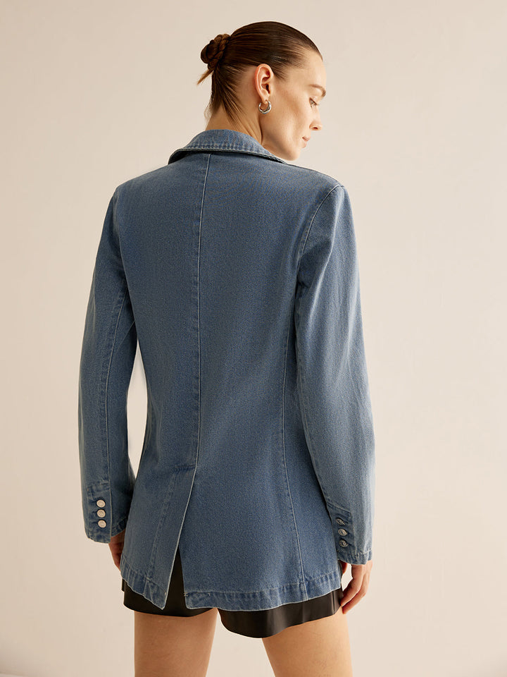 Drune | Denimjacke mit Knopfverschluss Klassischer Schnitt Lässig und Vielseitig