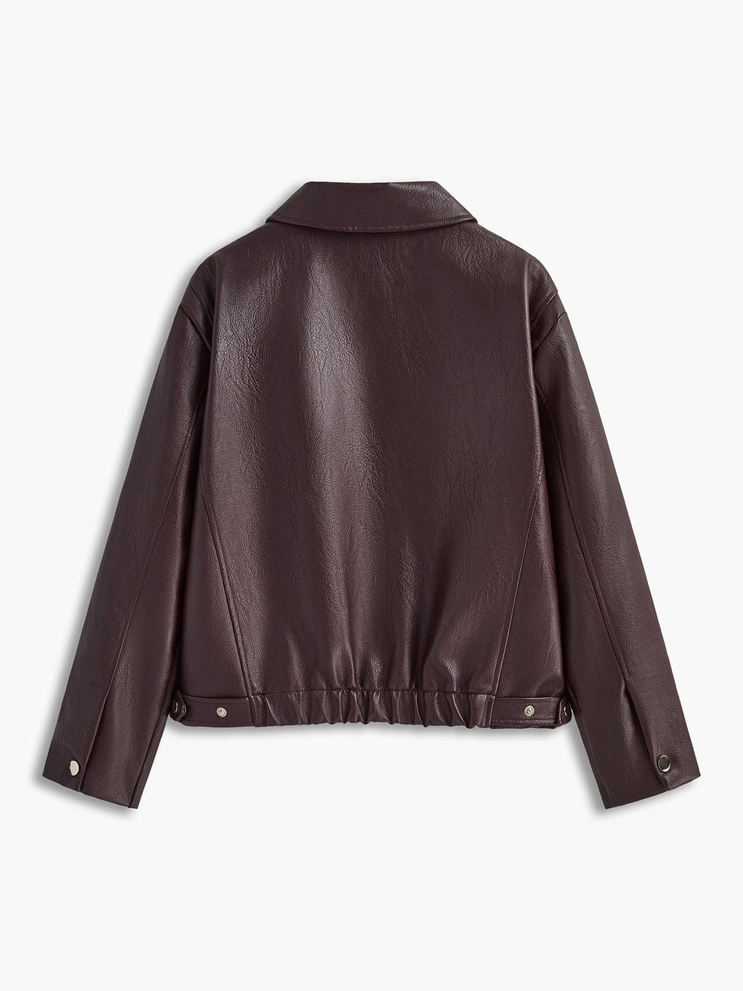 Drune | Minimalistische Kunstlederjacke in Burgunderrot Modern und Vielseitig