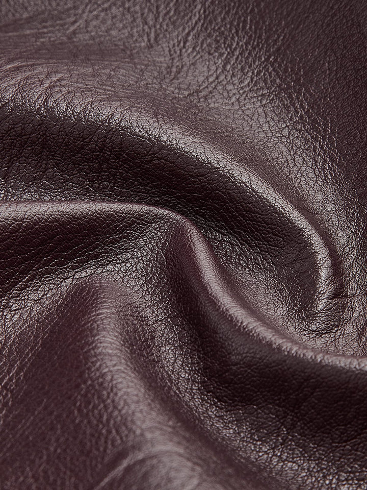 Drune | Minimalistische Kunstlederjacke in Burgunderrot Modern und Vielseitig