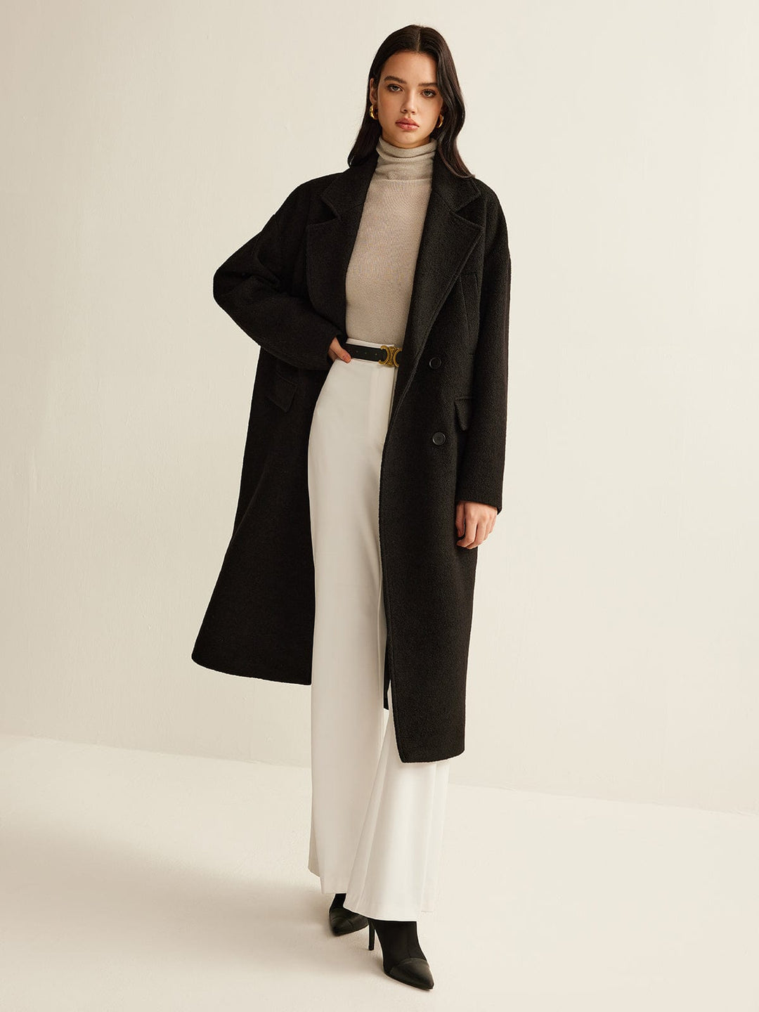 Drune | Schwarzer Klassischer Trenchcoat