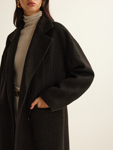 Drune | Schwarzer Klassischer Trenchcoat