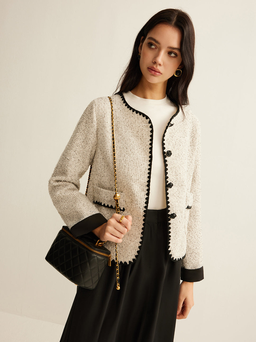 Drune | Trim Tweed Kurze Jacke