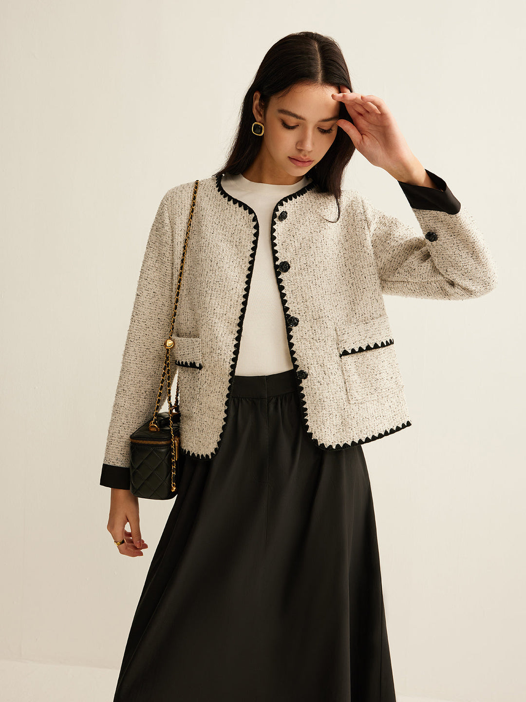 Drune | Trim Tweed Kurze Jacke