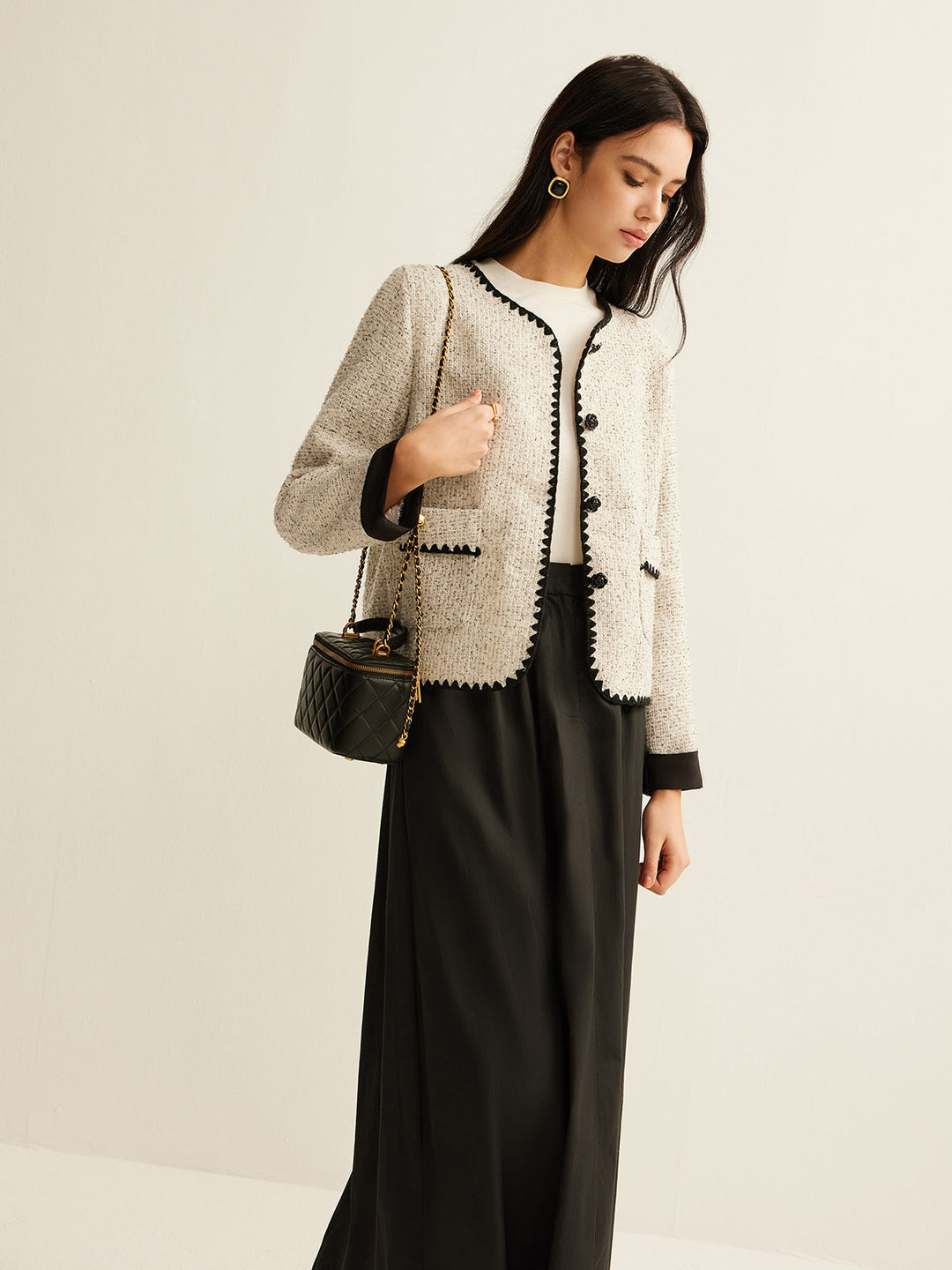 Drune | Trim Tweed Kurze Jacke