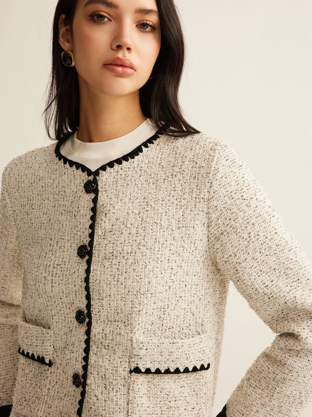 Drune | Trim Tweed Kurze Jacke