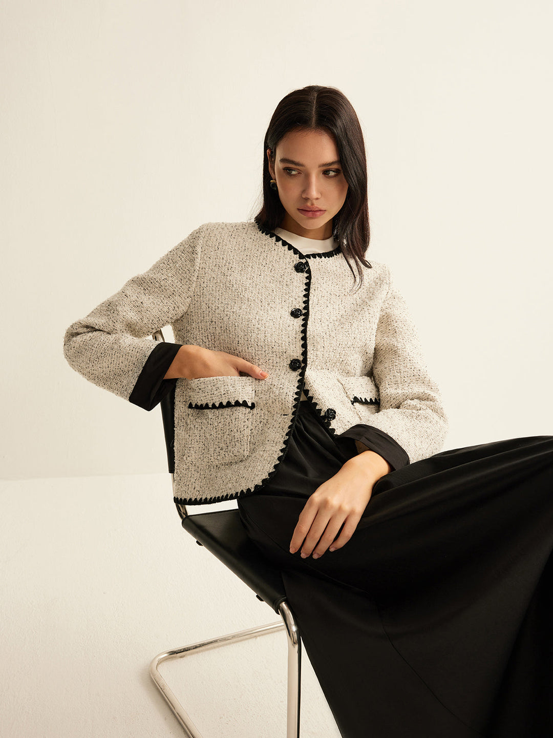 Drune | Trim Tweed Kurze Jacke