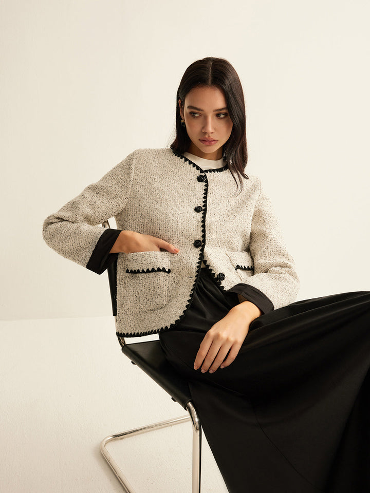 Drune | Trim Tweed Kurze Jacke