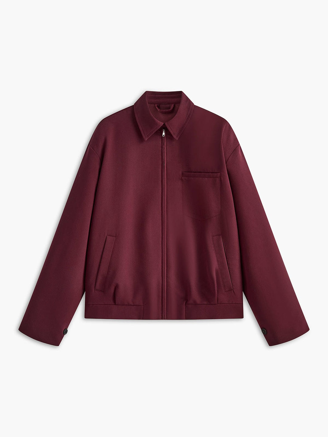 Drune | Minimalistische Jacke in Burgunderrot Eleganz Trifft Vielseitigkeit