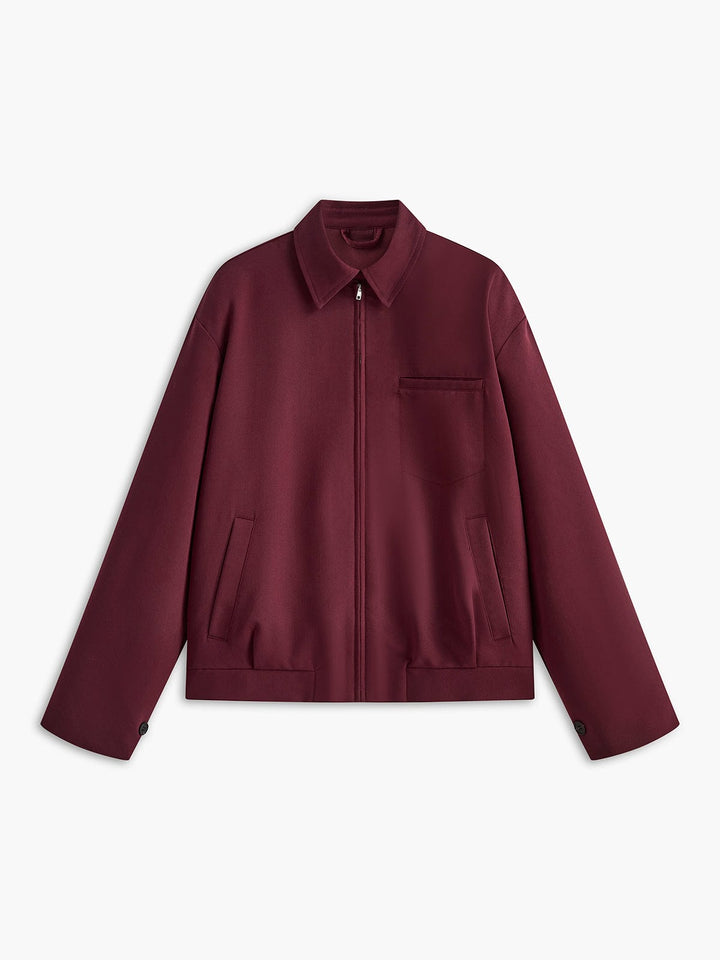Drune | Minimalistische Jacke in Burgunderrot Eleganz Trifft Vielseitigkeit