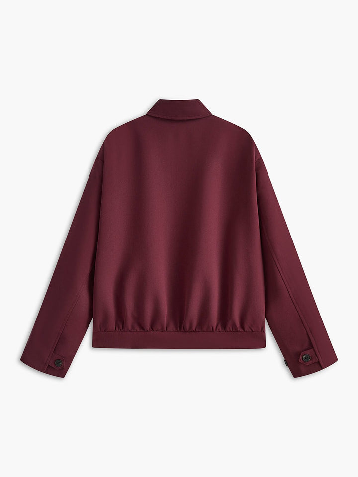 Drune | Minimalistische Jacke in Burgunderrot Eleganz Trifft Vielseitigkeit