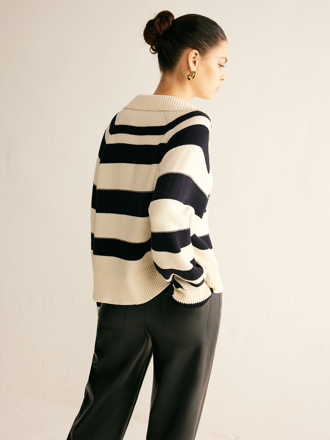 Drune | Gestrickter Pullover Gestreiftes Design und Kragen Entspannt und Stilvoll