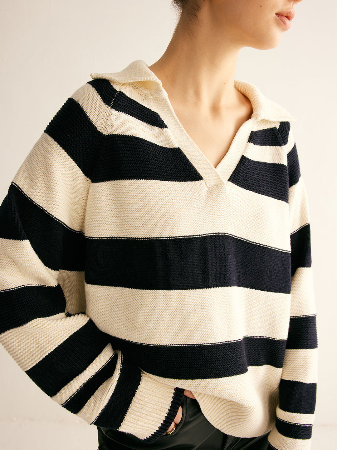 Drune | Gestrickter Pullover Gestreiftes Design und Kragen Entspannt und Stilvoll