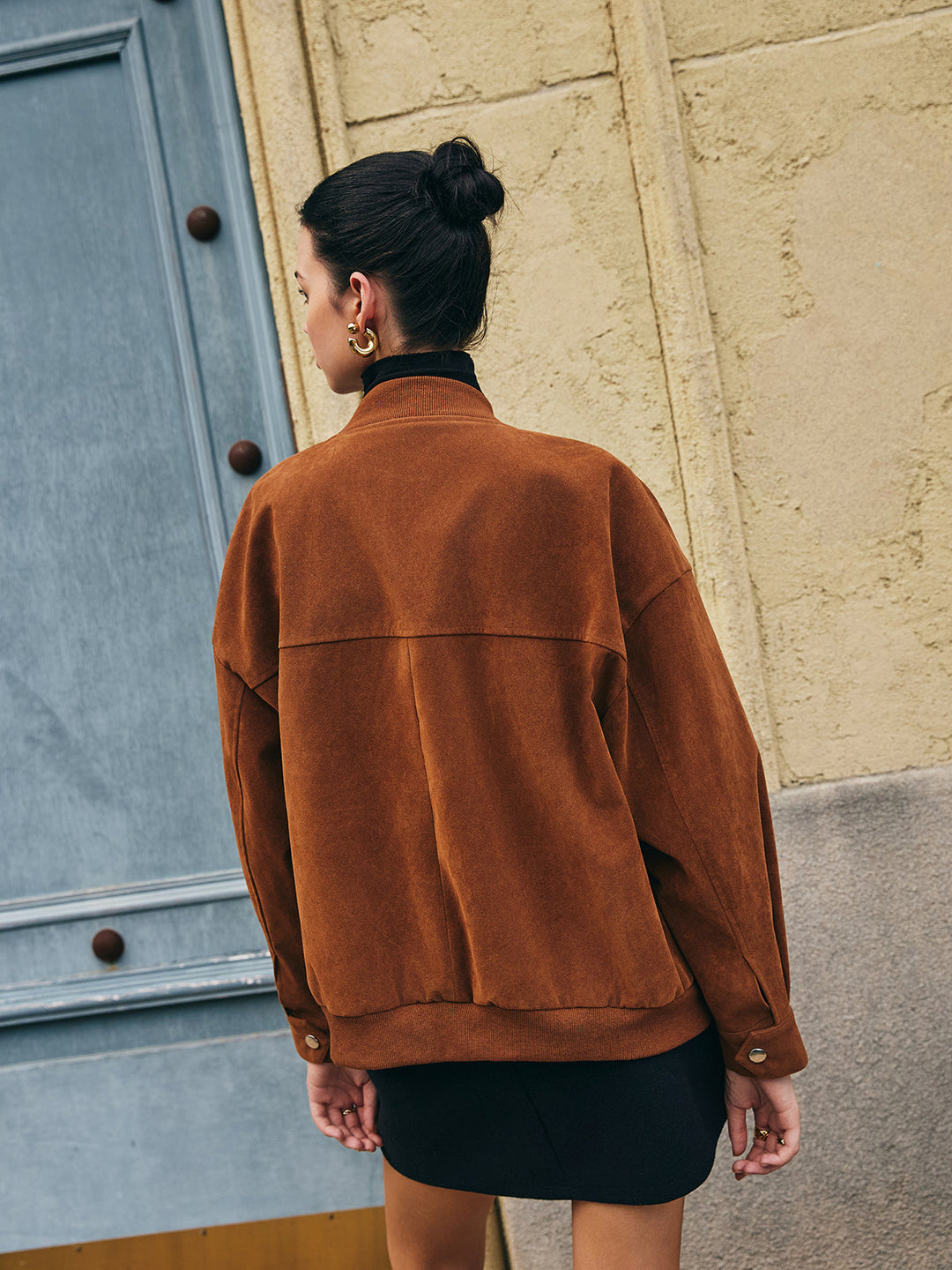 Drune | Taschen Reißverschluss Wildlederjacke