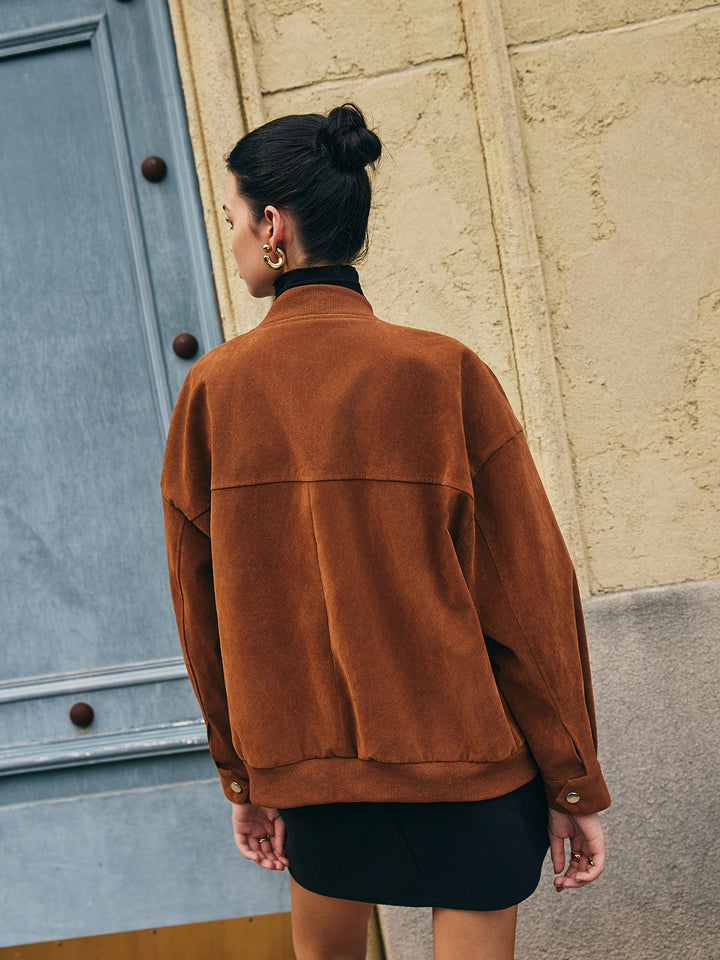 Drune | Taschen Reißverschluss Wildlederjacke
