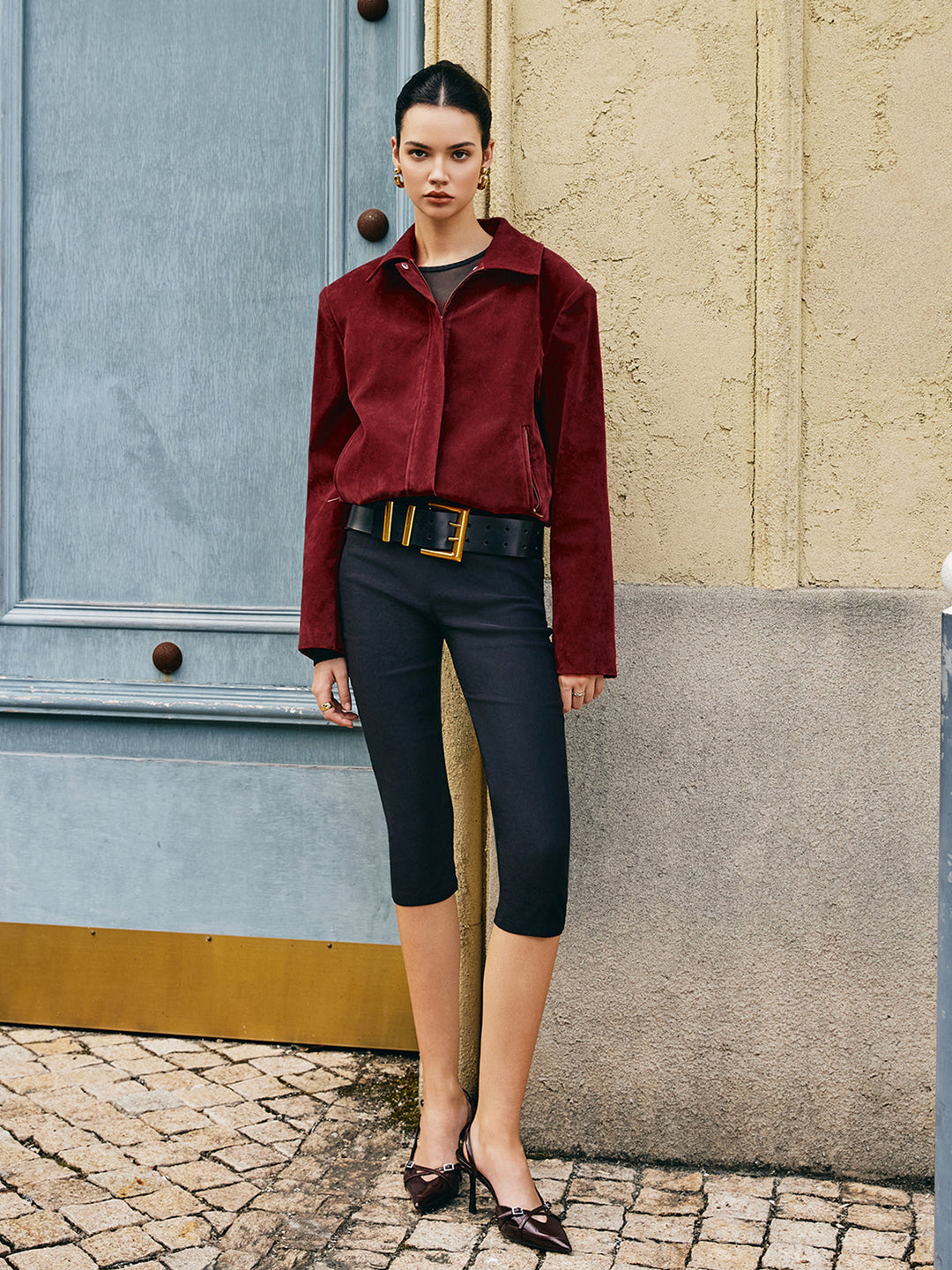 Drune | Taschen Revers Wildlederjacke