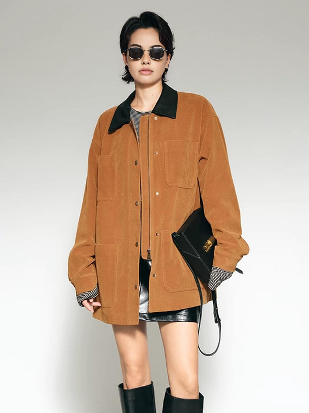 Drune | Kragen Oversized Wildlederjacke