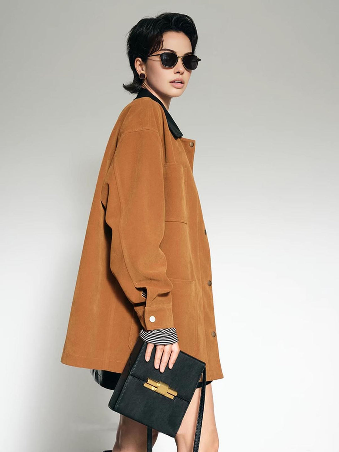 Drune | Kragen Oversized Wildlederjacke
