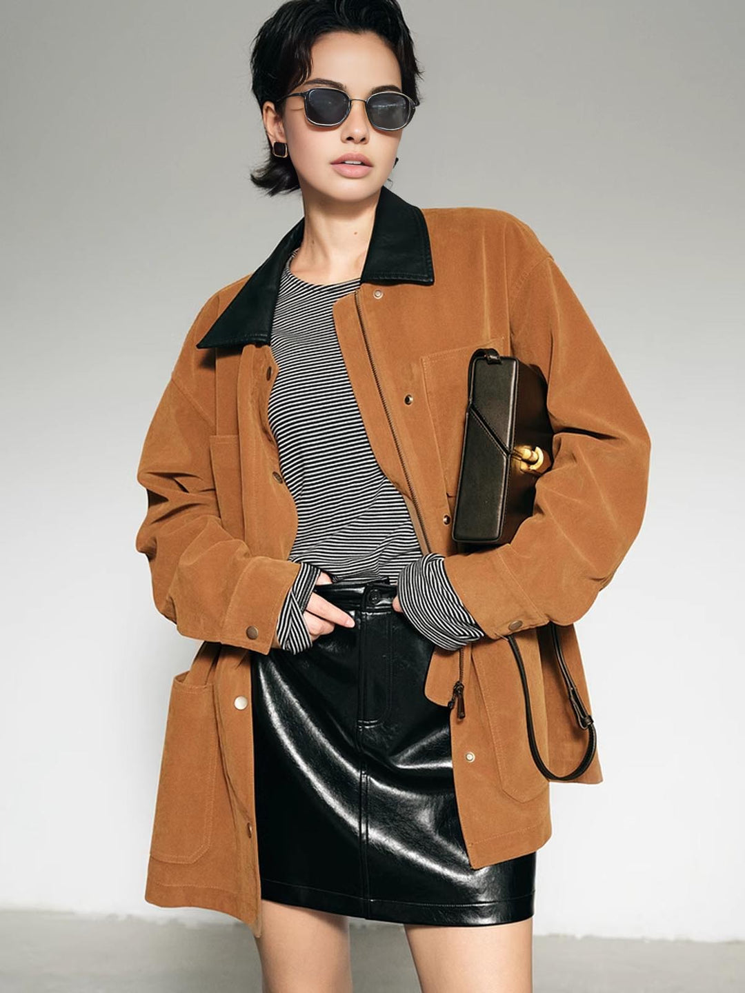 Drune | Kragen Oversized Wildlederjacke