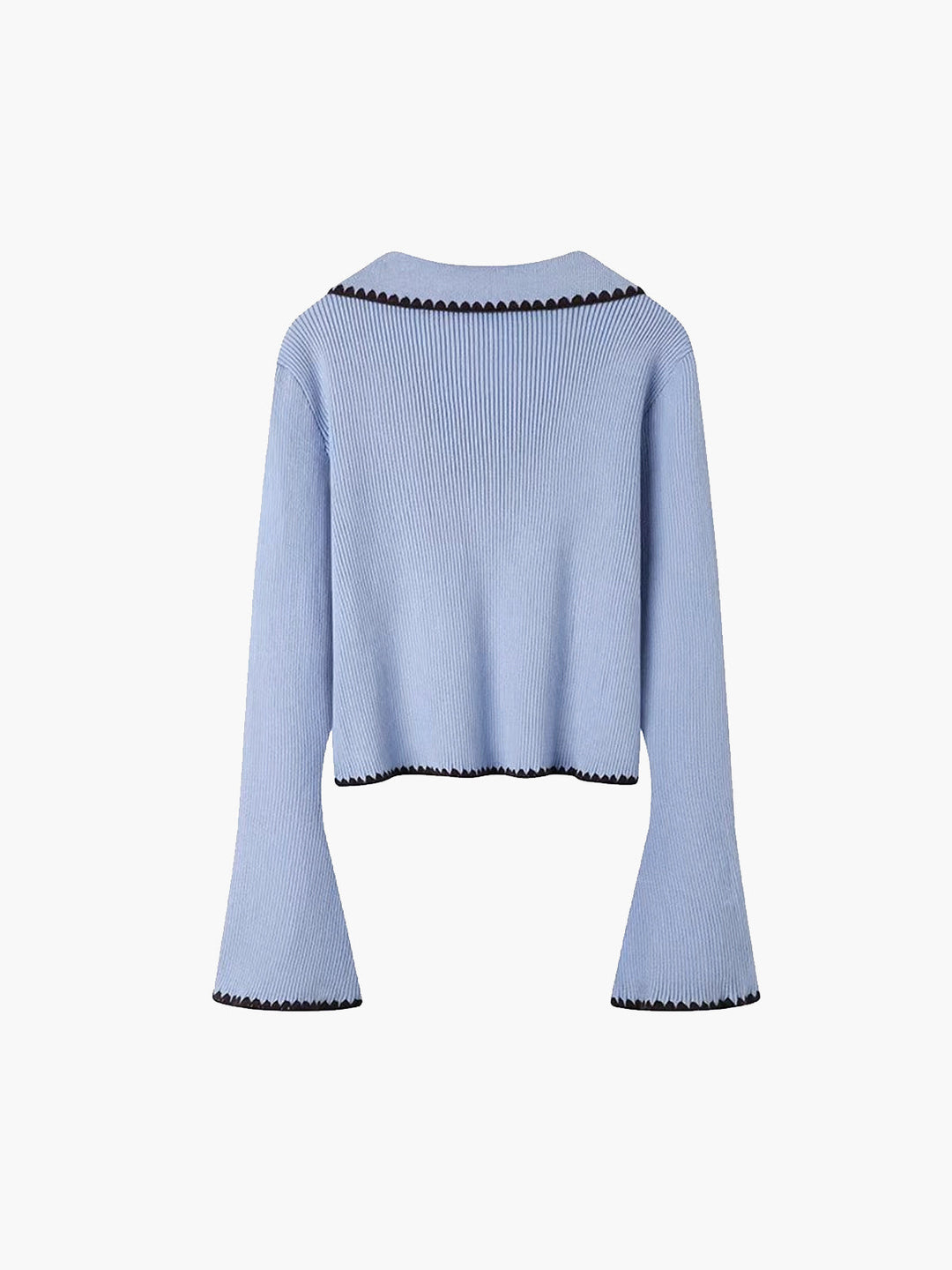 Drune | Cardigan mit Kontrastkante und Rüschendetails Schlanker Schnitt Feminin und Schick