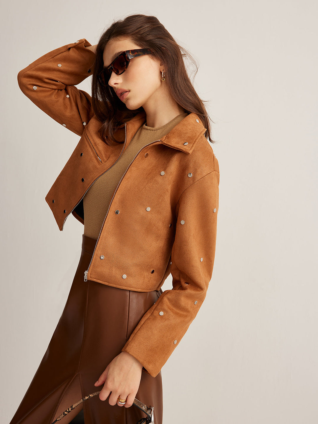 Drune | Reißverschluss Crop-Jacke