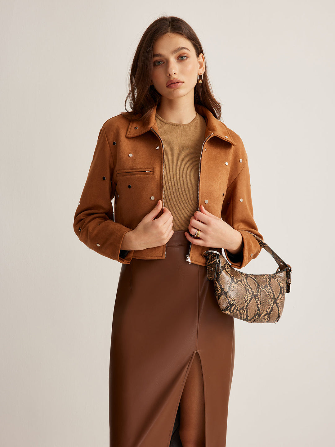 Drune | Reißverschluss Crop-Jacke