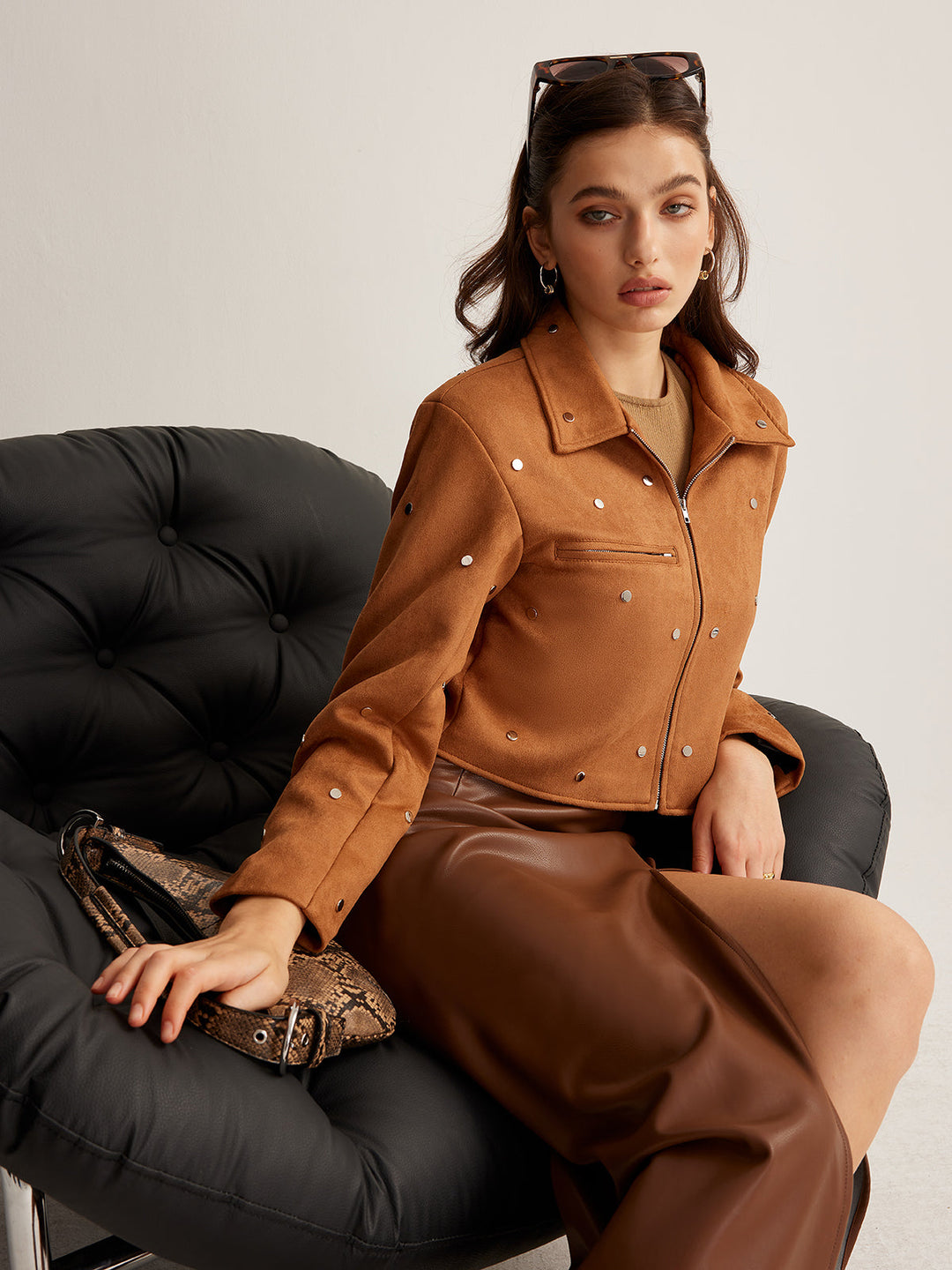 Drune | Reißverschluss Crop-Jacke