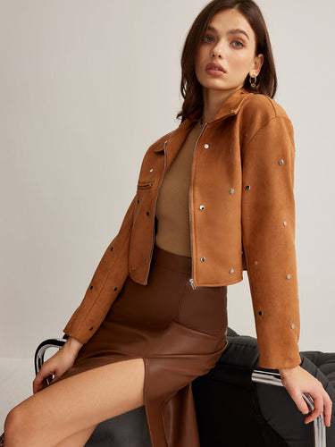 Drune | Reißverschluss Crop-Jacke