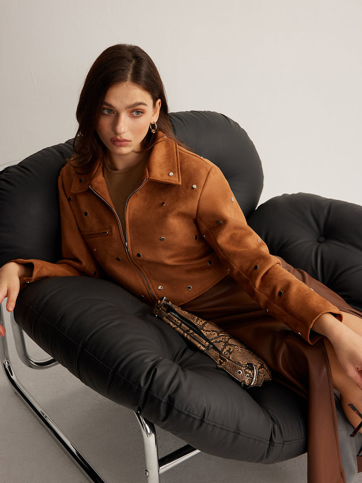 Drune | Reißverschluss Crop-Jacke