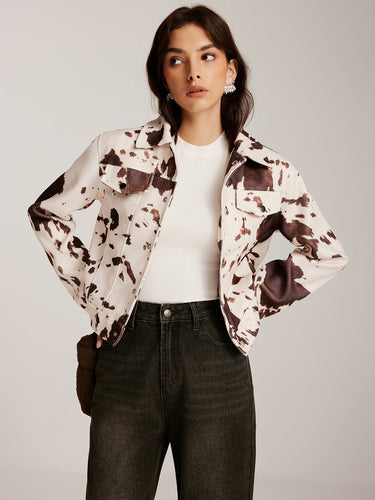 Drune | Gedruckte Tweed Kurzjacke