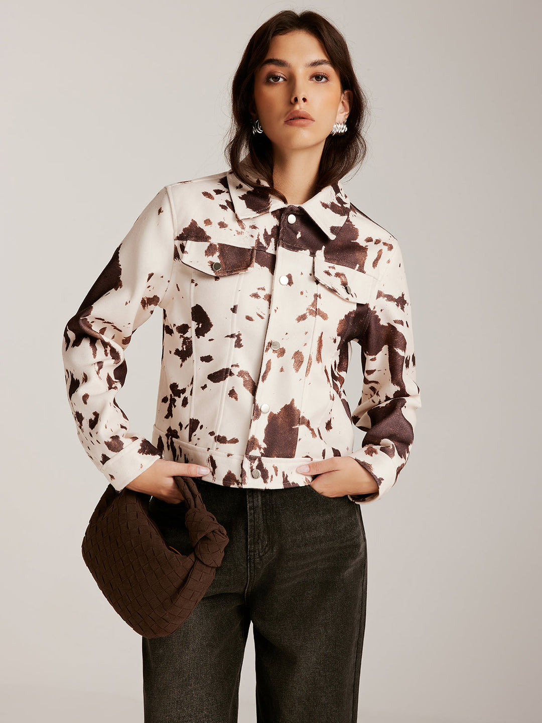 Drune | Gedruckte Tweed Kurzjacke