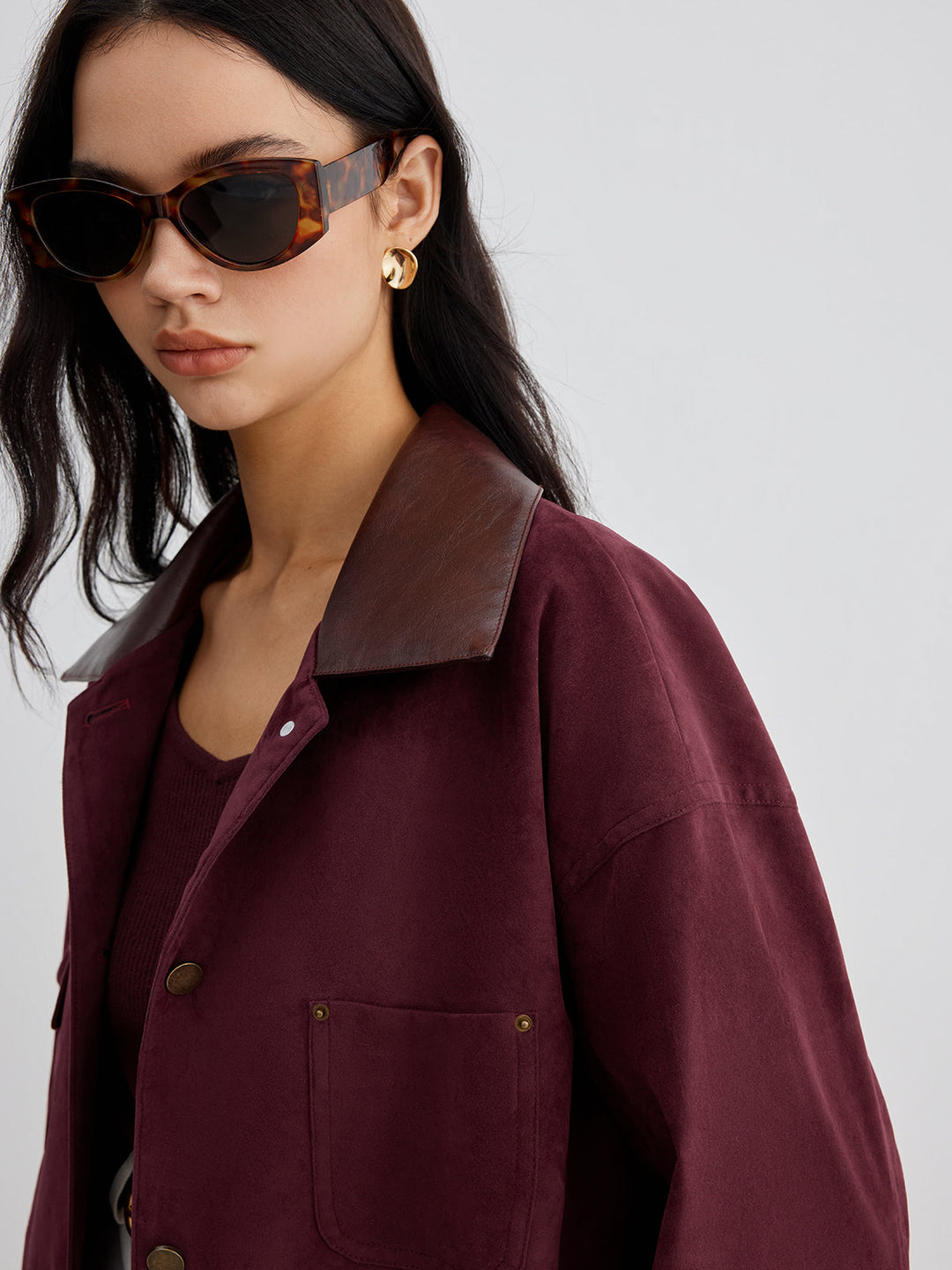 Drune | Kontrastkragen Taschenjacke