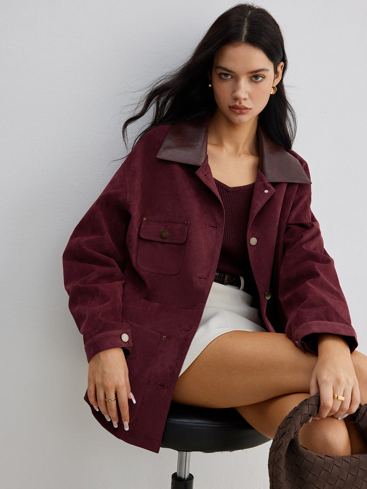 Drune | Kontrastkragen Taschenjacke