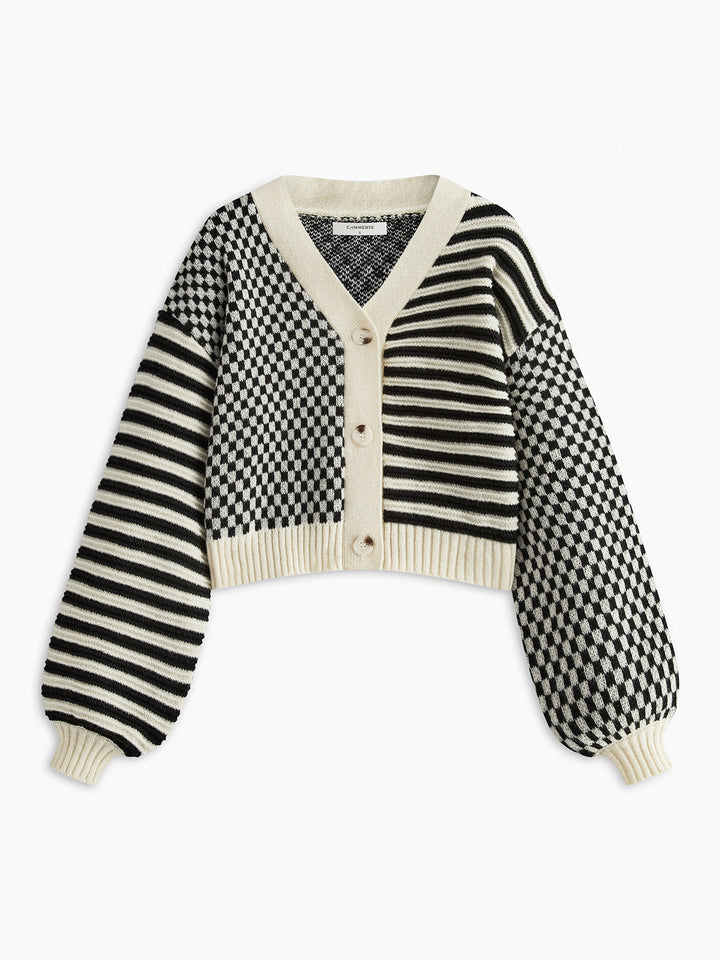 Drune | Strickcardigan mit Grafischem Muster Oversized Passform und Knopfverschluss Modern und Trendy